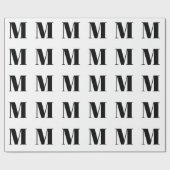 Matig zwart, aangepast initiaal monogram cadeaupapier (Vlak)