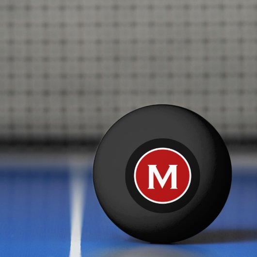 Matig zwart Classic Red Monogram Pingpongballen (Net)