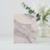 Matig zwart grijs roze marmer briefkaart (Staand voorkant)