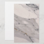 Matig zwart grijs roze marmer briefpapier (Voorkant / Achterkant)