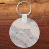 Matig zwart grijs roze marmer sleutelhanger (Voorkant)