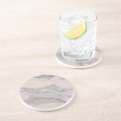 Matig zwart grijs roze marmer zandsteen onderzetter (Zijkant)