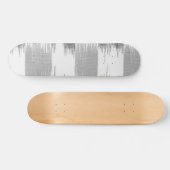 Matig zwart grijs wit ikatpatroon skateboard (Horizontaal)