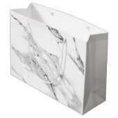 Matig zwart grijs wit marmer patroon groot cadeauzakje (Achterkant Gekanteld)