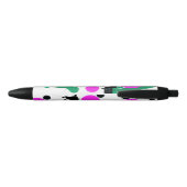 Matig zwart kat en cactus Patroonmonogram Zwarte Inkt Pen (Achterkant)