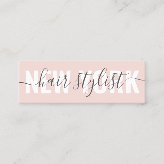 Matig zwart roze haar stylist script mini visitekaartje (Voorkant)