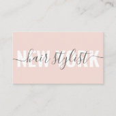 Matig zwart roze haar stylist script visitekaartje (Voorkant)