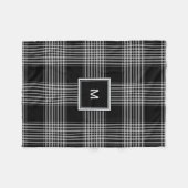 Matig zwart-wit buffelmonogram fleece deken (Voorkant (Horizontaal))