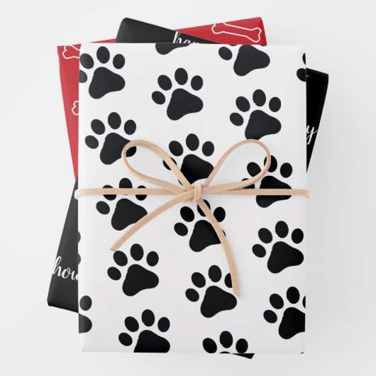 Matig zwart-wit doosje inpakpapier vel (In situ)