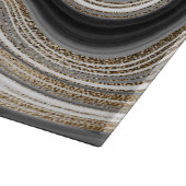 Matig zwart wit en goudvocht marmer snijplank (Hoek)