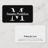 Matig zwart-wit initiaal visitekaartje (Voorkant / Achterkant)