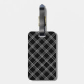 Matig zwart-wit monogram bagagelabel (Achterkant verticaal)