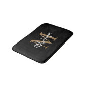 Matig zwart-wit monogram script legant badmat (Gekanteld)