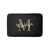 Matig zwart-wit monogram script legant badmat (Voorkant)