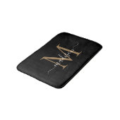 Matig zwart-wit monogram script legant badmat (Gekanteld)