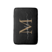 Matig zwart-wit monogram script legant badmat (Voorkant Verticaal)