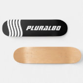 Matig zwart-wit monogrammen skateboard (Horizontaal)