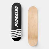 Matig zwart-wit monogrammen skateboard (Voorkant)