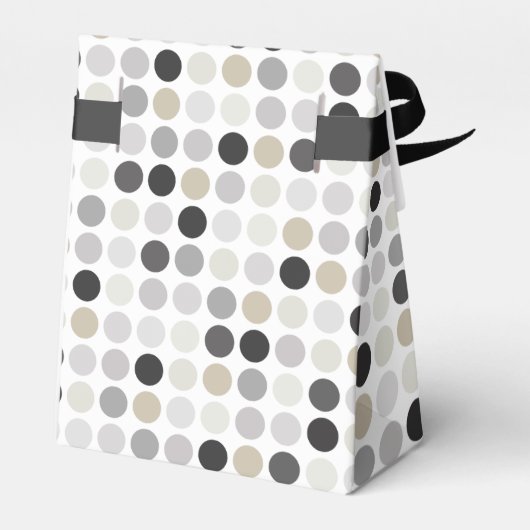 Matig zwart-wit-poolpunctiemonogram bedankdoosjes (Achterkant)
