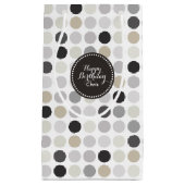 Matig zwart-wit-poolpunctiemonogram klein cadeauzakje (Voorkant)