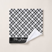 Matig zwart-wit Tartan Pset Bad Handdoek (Wasdoekje)