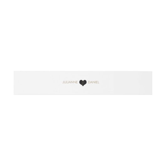 Matig zwarte en witte hartritmeband uitnodigingen wikkel (Vlak)