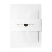 Matig zwarte en witte hartritmeband uitnodigingen wikkel (Voorkant Voorbeeld)