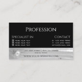 Matig zwarte en witte houtkorrels visitekaartje (Achterkant)