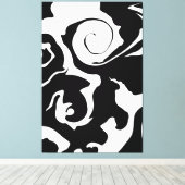 Matig zwarte marmer canvas afdruk (Insitu (Houten vloer))