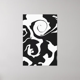 Matig zwarte marmer canvas afdruk