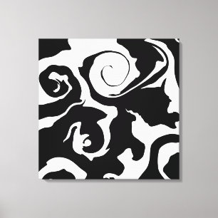 Matig zwarte marmer canvas afdruk