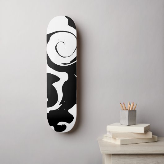Matig zwarte marmer skateboard (Muurkunst)