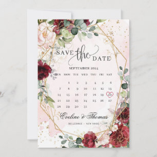Matige, bloedige boho met gouden geometrische boho save the date