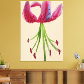 Matige bloem waterverf roze liem canvas afdruk (Insitu (Woonkamer))