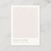 Matige Blush Roze leder Earring Display Holder Visitekaartje (Voorkant)