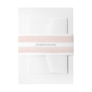 Matige Blush Stripes Belly Bands Uitnodigingen Wikkel