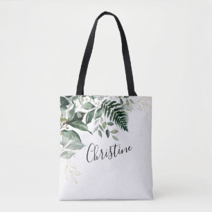 Matige botanische groenery foliage Bridesmaid gift Draagtas