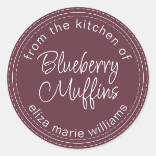 Matige bulggoederen Blueberry Muffins Burgundy Ronde Sticker