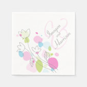 Matige confetti flower bruiloft servetten (Voorkant)