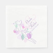 Matige confetti flower name date bruiloft luiers servet (Voorkant)