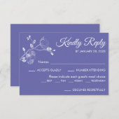 Matige elegant orchideeën paarse maaltijdkeuze RSVP kaartje (Voorkant / Achterkant)