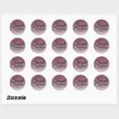 Matige faux wijn paarse glitter ombre Sweet 16 Ronde Sticker (Vel)