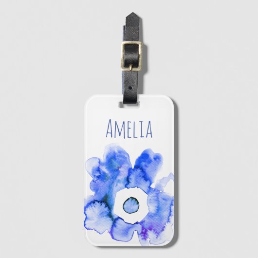 Matige handbagage voor bloemen, met waterverf bagagelabel (Voorkant (verticaal))