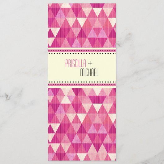 Matige Lines Wedding Menu fuschia (Achterkant)