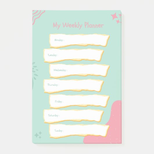 Matige pasteelkleuren weekblad post-it® notes (Voorkant)