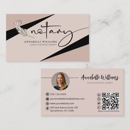 Matige QR-code voor Noteerbare foto's Visitekaartje (Voorkant / Achterkant)