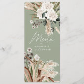 Matige rustige pampas eucalyptus botanische elegan menu (Voorkant)