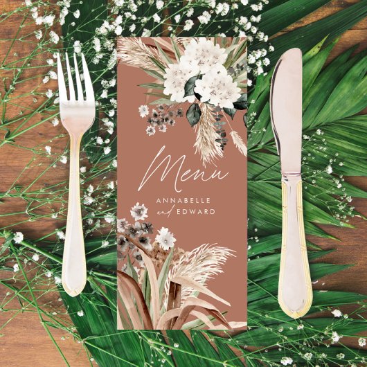 Matige rustige pampas eucalyptus botanische elegan menu