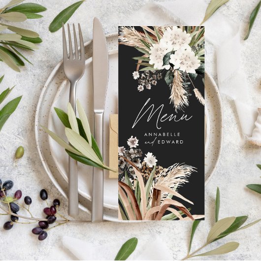 Matige rustige pampas eucalyptus botanische elegan menu