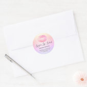 Matige suikerlip op schaal Pastel Blush Lips Ronde Sticker (Envelop)